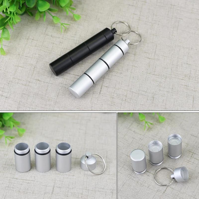 Mini Portable Aluminum Waterproof Pill Box Shell Sealed 3-hour Grid One Day Organizer Tablet Travel Medical Vitamin Fish Oil.