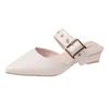 Pointed half slippers women's outer wear spring new versatile thick heel high heels bag head cool slippers