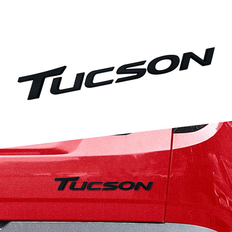 3D ABS Chrom Schwarz Logo Tucson Emblem Buchstaben Typenschild Aufkleber Auto Kofferraum Abzeichen für Tucson Aufkleber Zubehör