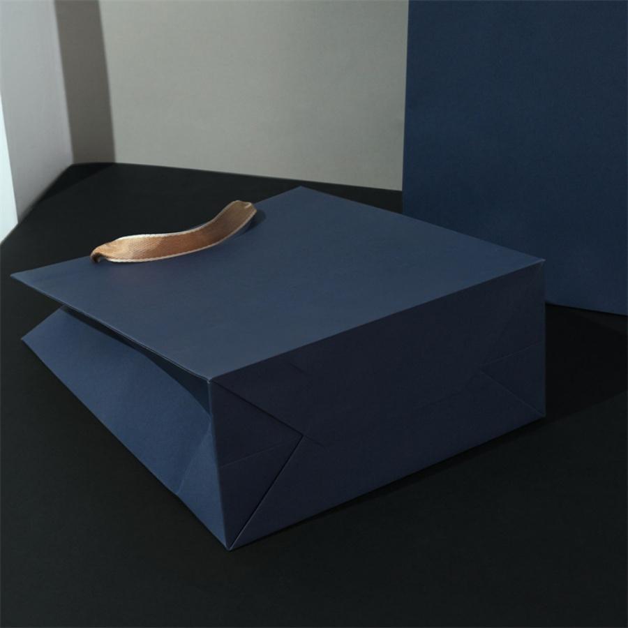 3pcs gift packaging bags retro navy paper bags fashionable business handbags clothing stores jewelry stores gift bags