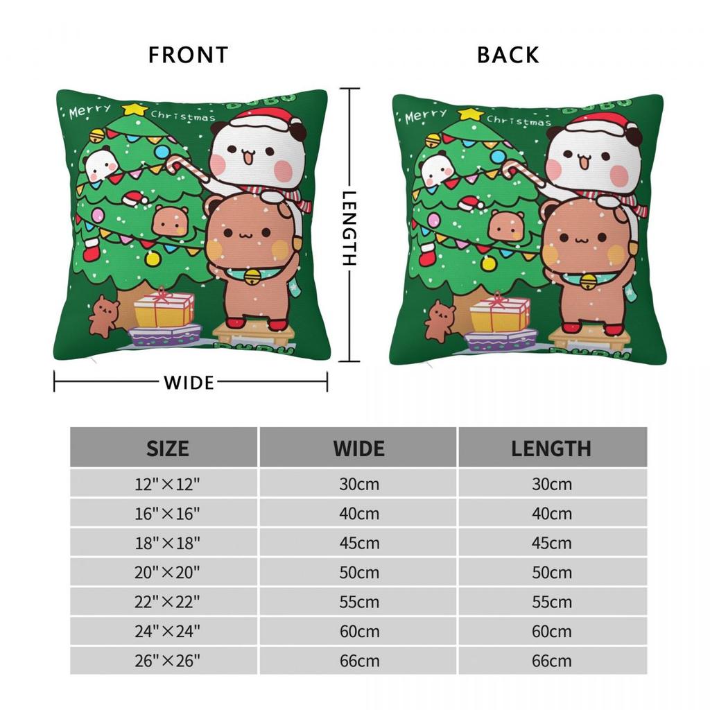 Bubu Dudu Xmas Christmas Pillowcase Printed Fabric Cushion Cover Decor Throw Pillow Case Cover Car Zippered 18''