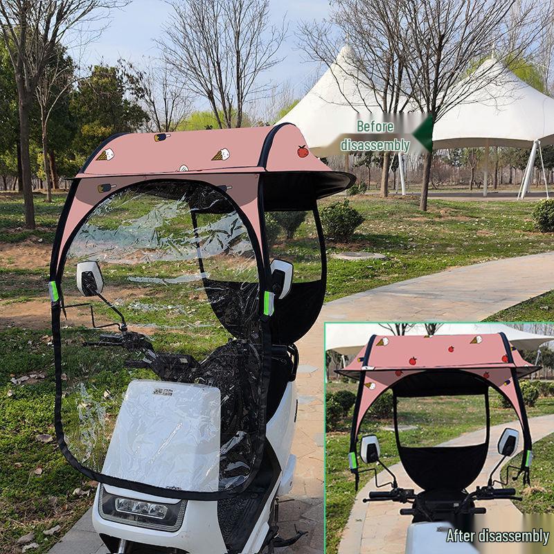 Kompaktes Elektrofahrrad-Verdeck: Verdickte Sonnen-, Regen- und Windschutzhülle