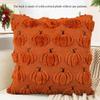 Ghost Pumpkin Plush Faux Fur Pillow Covers Soft Halloween Decor For Sofa Couch Bed Living Room White Orange Pillowcases 11x11CM