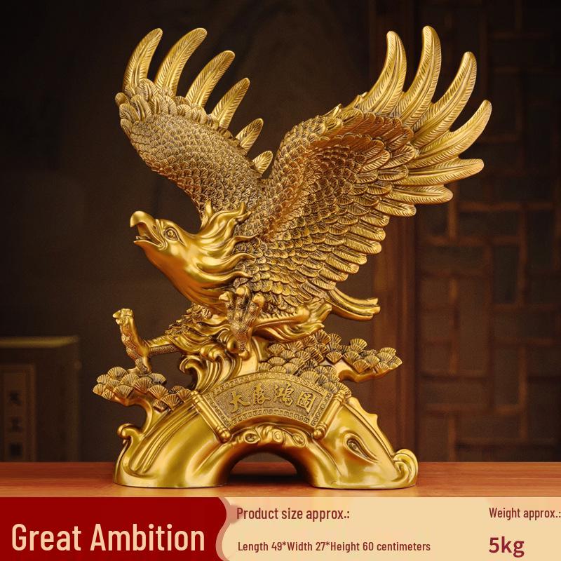 Grand Vision Eagle Figurine: Wealth & Prosperity Décor for Living Room, TV Stand, or Desk—Ideal for Housewarming and Company Celebrations