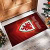 Wales Rugby Crystal Velvet Rug, Custom Name Text Personalized Non‑Slip Floor Mat for Home Decor Gift