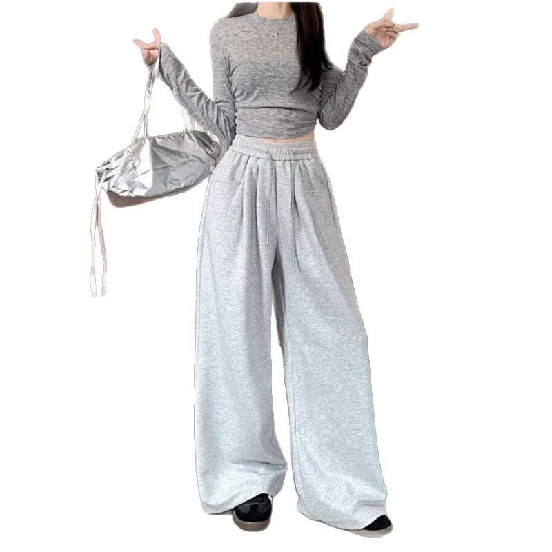 Southeast Asia Women's White Floor-Length Wide-Leg Casual Pants