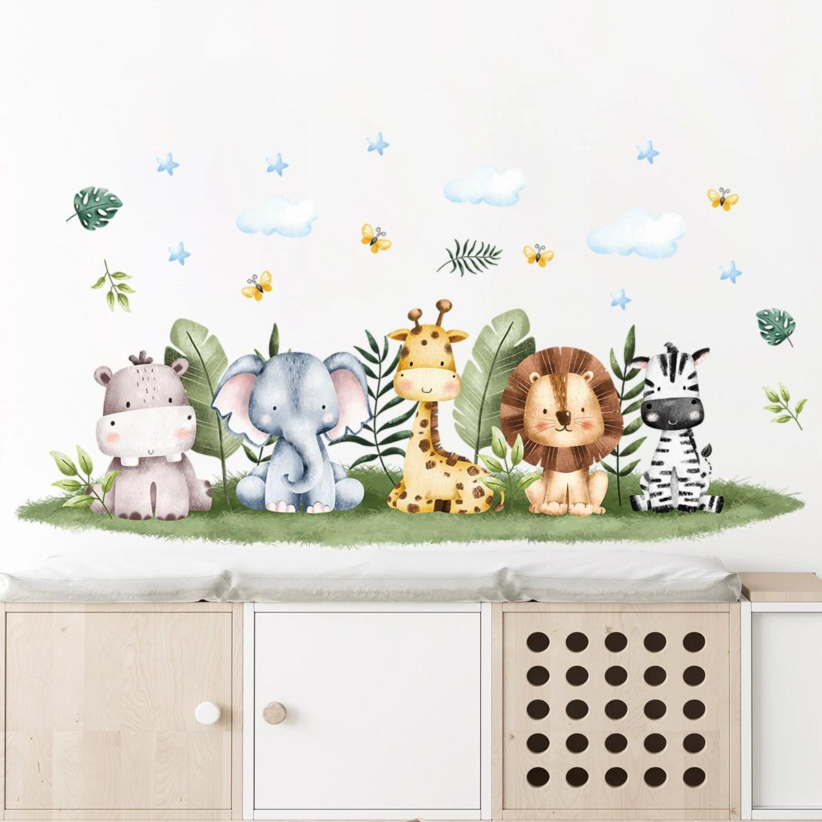 

Cartoon Cute Animals Stacked High Self-adhesive Wall Stickers Children s Room Doors Wall Decoration Beautification Stickers 30x90CM