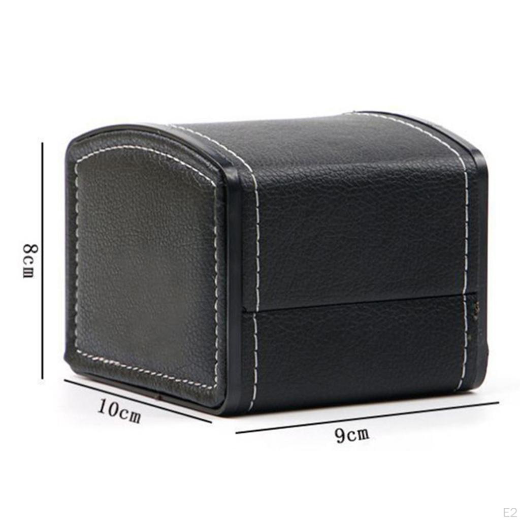 Single Grid PU Leather Watch Case Display Holder Organizer Jewelry Box, 9x10x8cm