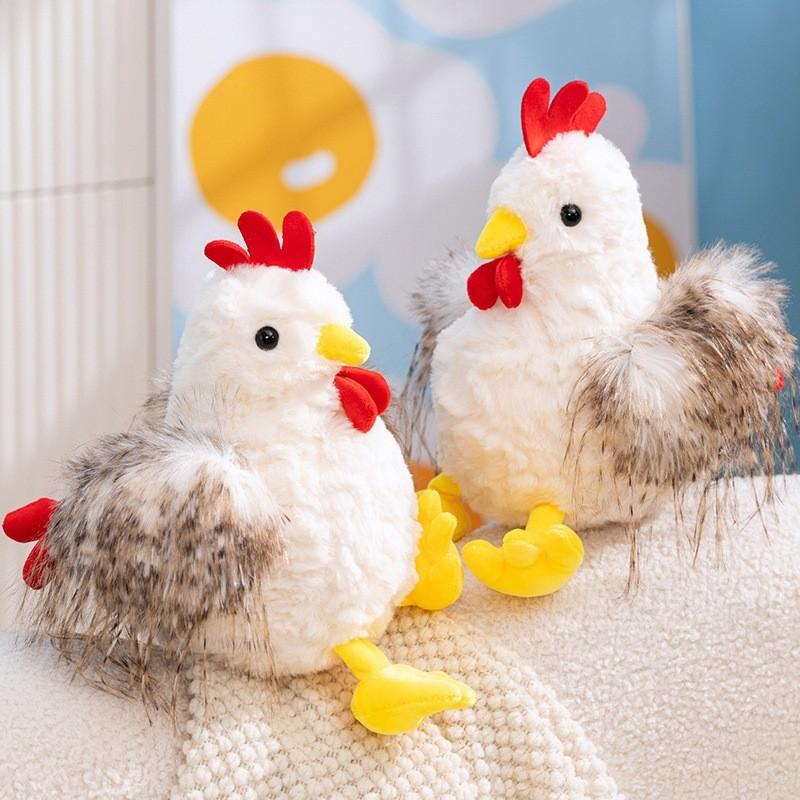 Plush Cartoon Chicken Toy Stuffed Animal Doll For Kids Gift Bedroom Decoration