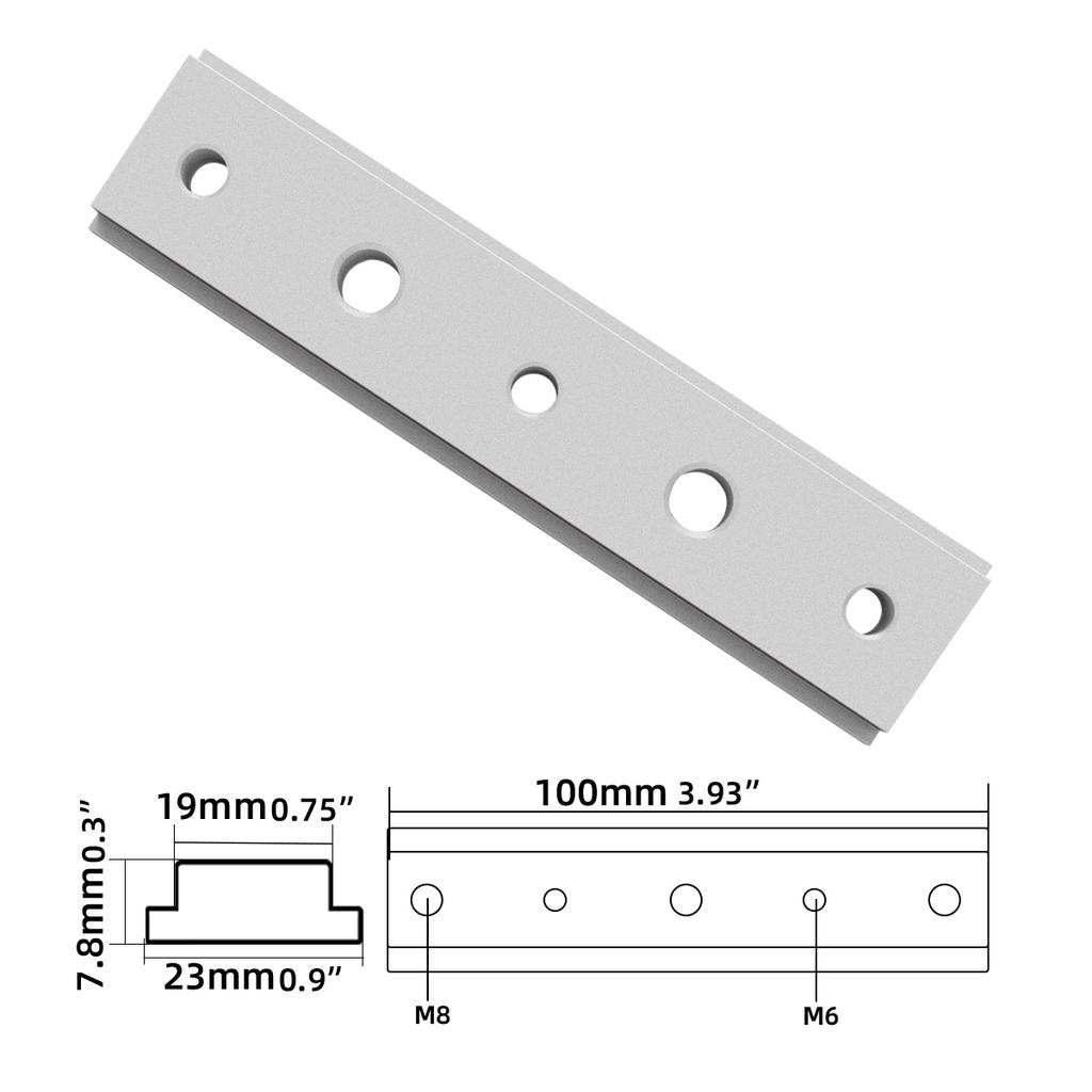 100MM T-Slider Aluminum Alloy Miter T-Track 30/45 Type T-slot Miter Track Jig T Screw Fixture Slot Woodworking Tools