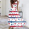 Women's Sleeveless V Neck Waist Tie Casual Maxi Dress with Printed Pattern for Summer Holiday Party Beach Outings