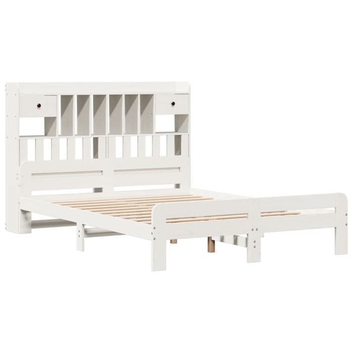 VidaXL Bunk Bed Without Mattress White 150x200 Cm Solid Pine Wood, Bed, Bedroom Furniture, Bed with Storage, 3308880
