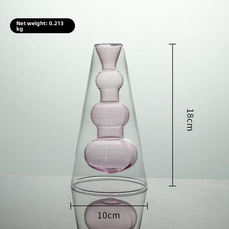 Nordic Creative Glass Small Vase Decorative Living Room Flower Arrangement Water Cultivation Feng ui Ornament