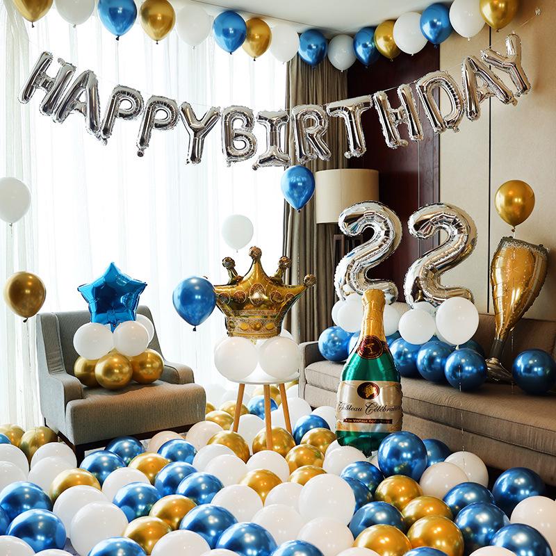 Happy Birthday Party Supplies: 18 & 10 Year Olds Scene Decor with Balloons