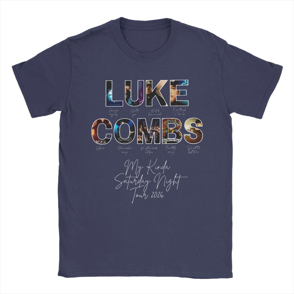 Unisex TShirt Luke Combs My Kinda Saturday Night Tour T Shirts Hip Hop Beach Tee Shirt Vintage Cotton Tops Birthday Gift