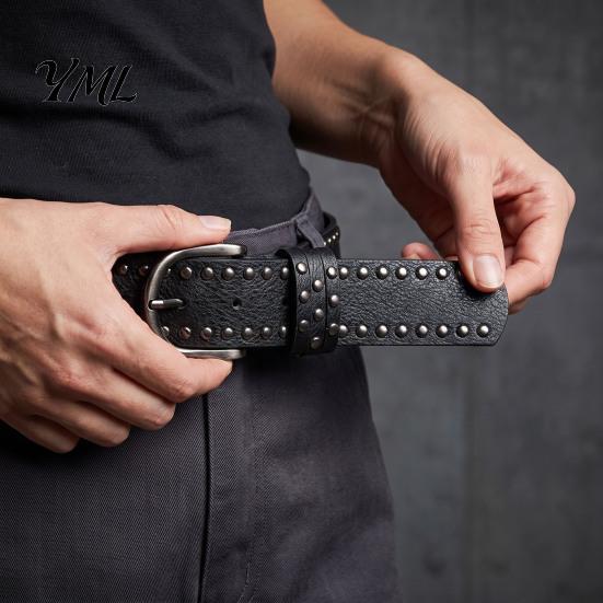 Slimming Waist Cincher Belt 110cm Punk Star Rivet for Women, Faux Leather Studded Fashion Casual Decoration with Metal Buckle, Edgy Music Festival