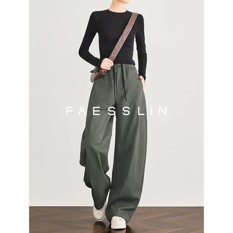 

FAESSLIN Women s Urban Outdoor Loose Wide-Leg Cargo Pants M