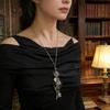 Trendsetting 60cm Extendable Charm Necklace Showcasing Artistic Dot Heart Skull And Spirals Details Elegant Clavicle Chai
