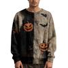 Herre Langermet Pullover Genser Casual Halloween Trykk Strikket Oversized Genser