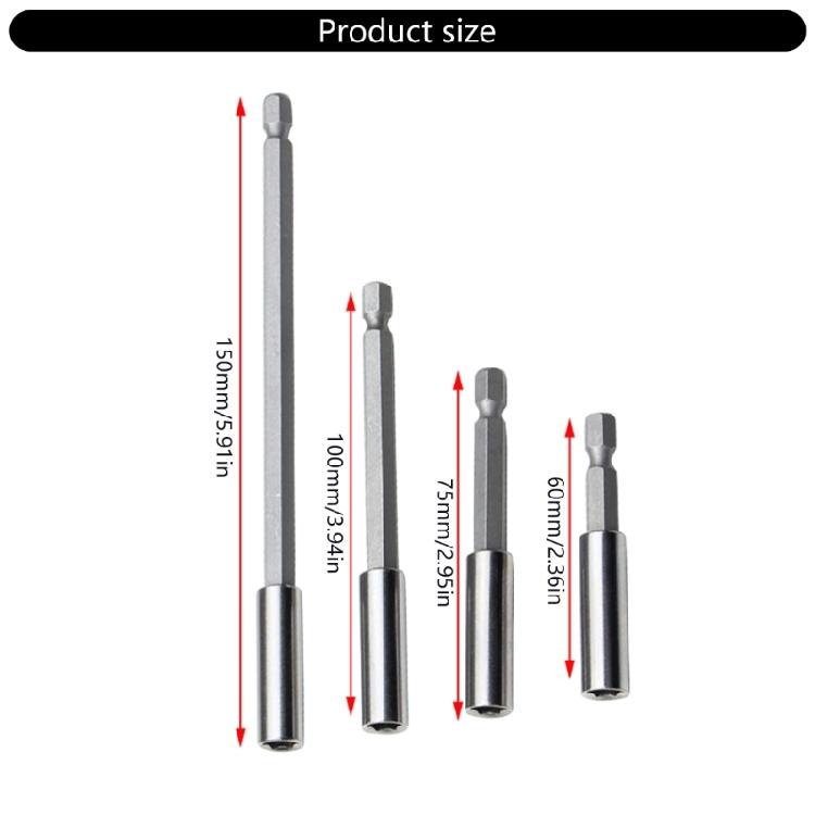 4Pcs Hexagonal Handle 1/4inch Quick Changing Batch Head Joint Electric Tool Extended Connecting Rod Accessories