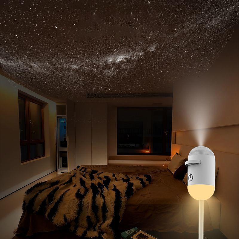 Mini Proiettore Stellare Galattico 2 in 1 Luce Notturna Luce d'Atmosfera per la Casa Decorazione per Camera da Letto e Auto Regalo Creativo per Bambini