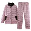 Pajamas Women's Winter Coral Fleece Three-layer Thickened Padded Jacket Winter High-end Winter Wearable Loungewear Set
