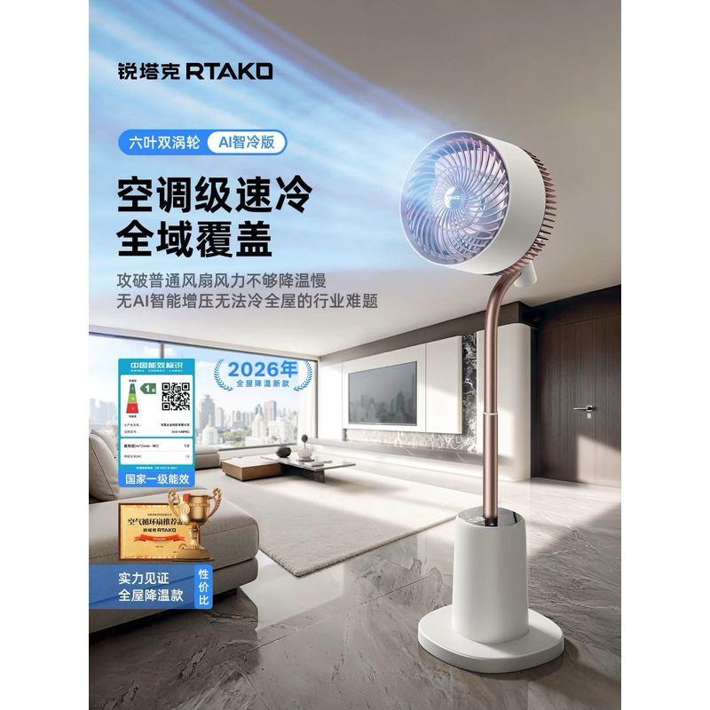 

Air Circulation Fan Ultra-Quiet Household Electric Fan 2026 New Model Bedroom Floor-Standing Smart Rotating Vertical Oscillating Fan