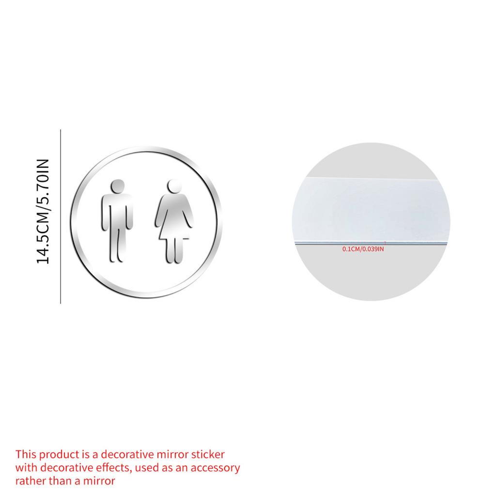 Bathroom Door Decoration 1mm Acrylic Wall Sticker Bathroom Logo Door Sticker Wall Layout Sticker