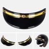 Retro Half Face Motorcycle Helmet 3 Snap-Button Visor Flip Up Wind Shield Vintage Motorbike Helmets Accessories For Men Women