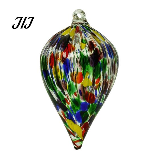 Artistic Indoor Outdoor Decor Hand Blown Glass Ball Ornament, Colorful Christmas Hanging Decoration Reflective Baubles for Tree, Window, Patio,