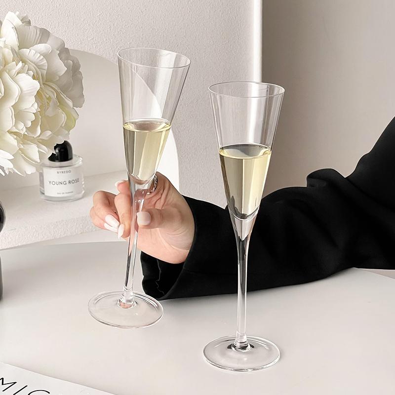 French Romantic Ceremonial Champagne Glasses And Wine Glasses High-end Crystal Glass Pair Stemmed Glasses Red Wine Glasses