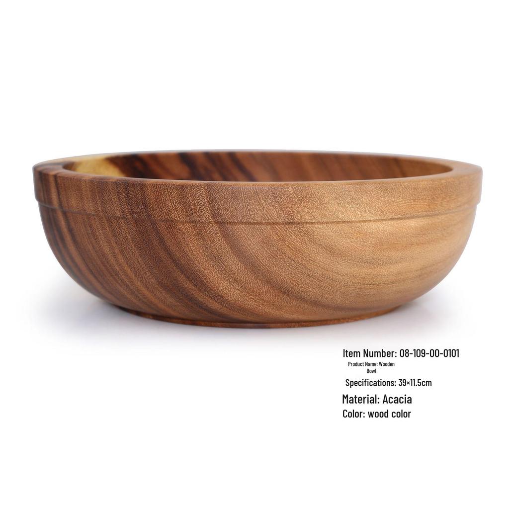 YFJY Acacia Wood Bowl Set - Japanese Style, Moisture-Proof Wooden Bowls and Plates for the Home.