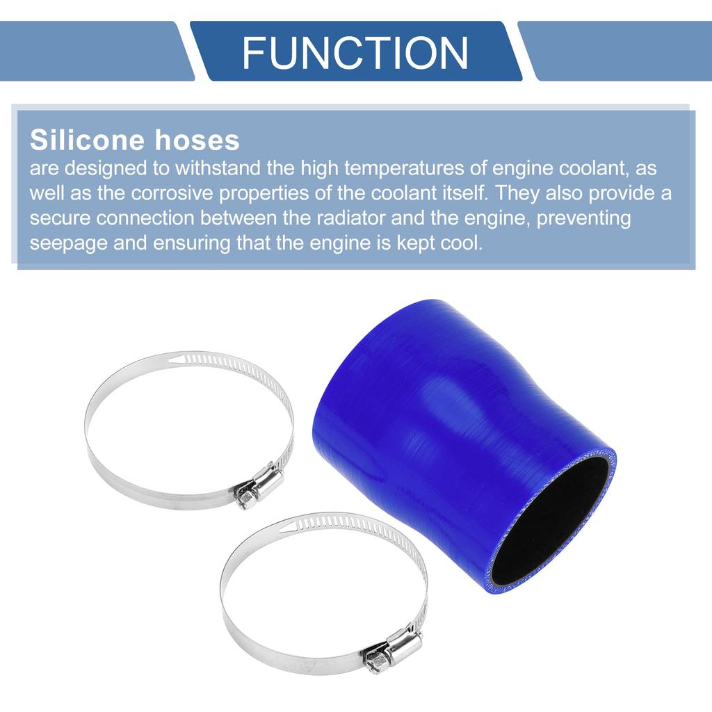 X AUTOHAUX 1 Set 70mm/2.76"-80mm/3.15" ID 100mm/3.94" 0 Degree Length Black Blue Hose