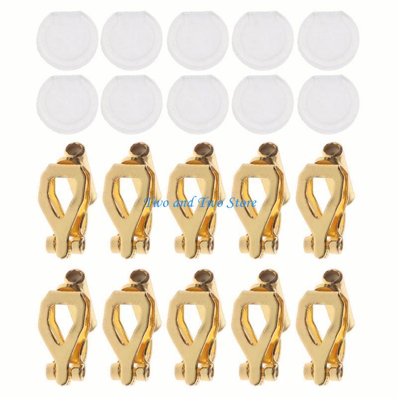 HX6F 20 Pcs Clip-on Earring Converters Turn Pierced Earrings Into No-pierced Earrings