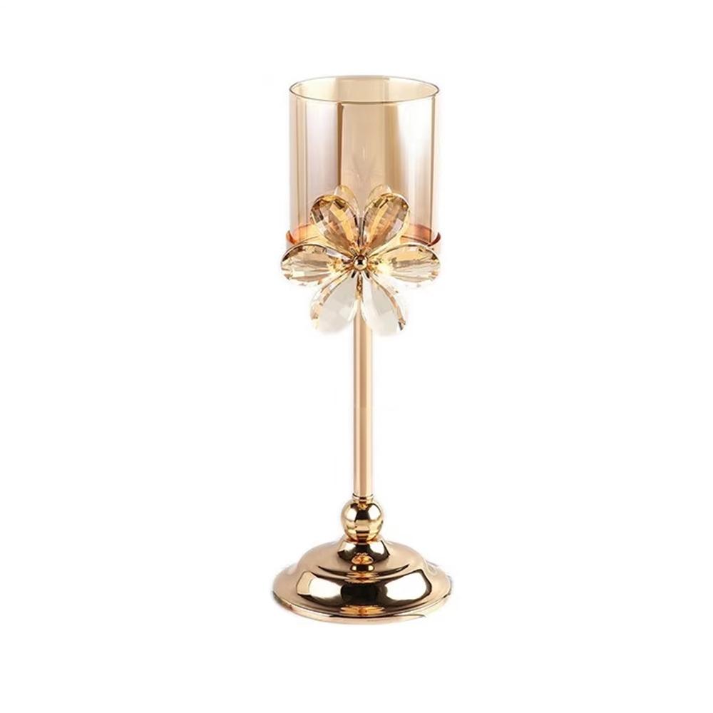 Crystal Petal Glass Candlestick Anti-slip European Style Candle Containers  Bedroom