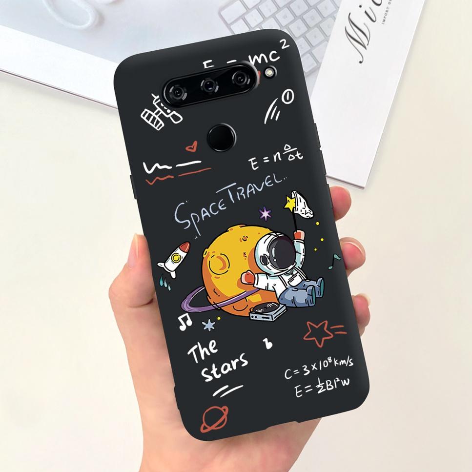 Case For LG V40 ThinQ Cartoon Astronaut Dinosaur Soft Silicon Black Cover For LG V50 V50S ThinQ 5G LG V30 2017 Bumper Phone Case