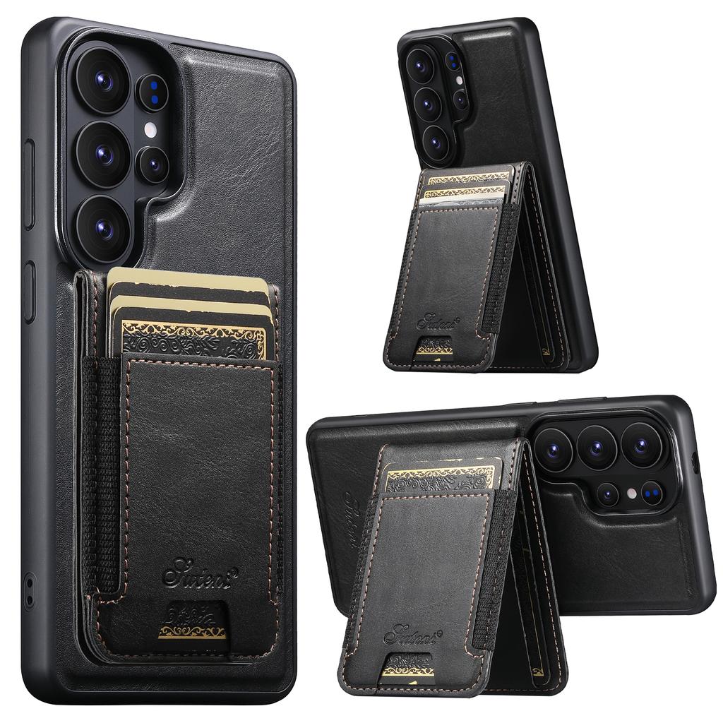 Elastic Band Oil Wax Pattern Magnetic Leather Wallet Cards Solt Phone Case for Samsung S26 Ultra S25 Plus S24 S23 Stand Cover