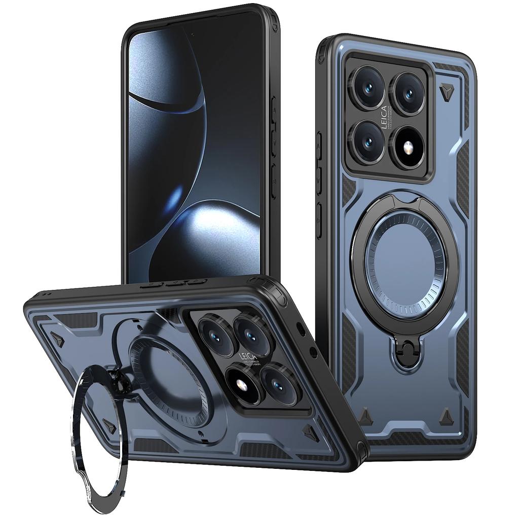 Armor Enhance Magnetic Ring Stand Case for Xiaomi 14T Pro POCO C75 C65 C55 X6/M6 Pro 4G 5G PC+TPU Magsafe Wireless Charge Cover