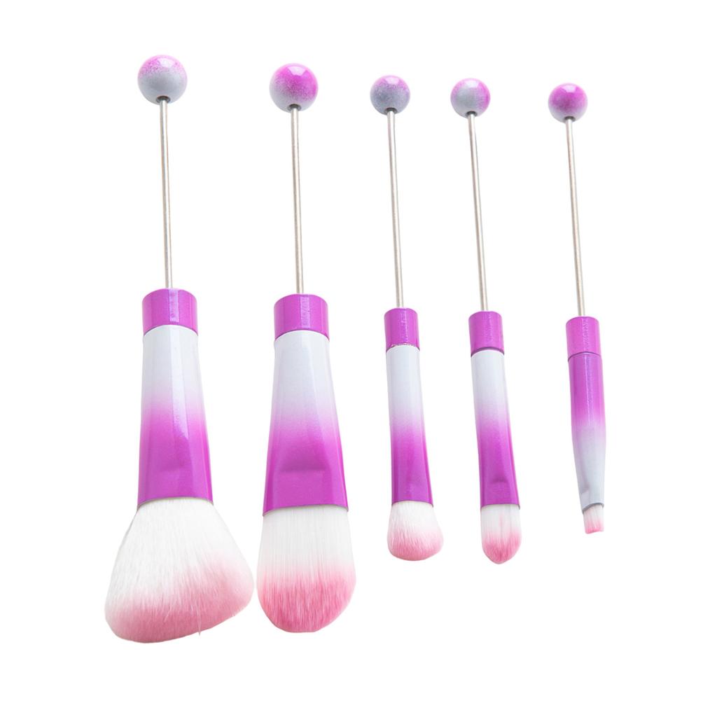 Beaded Makeup Brush Set Metal Handle Makeup Brushes Eyeshadow Brush Blush Brush Beadable Makeup Brushes for Makeup