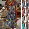 2025 3D Printed V-neck Spring Summer Elegant Vacation Dress