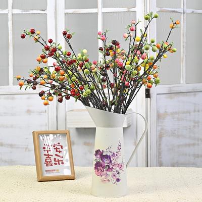 Simulation Small Apple Branch Pulp Fruit European Light Luxury Home Living Room New Year'S Decoration Flower Red Fruit Fortune Fruit Festive