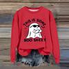 Women's Fashion Casual Long Sleeve Halloween Printed  Neck Sweatshirt