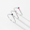 MODIAN 925 Sterling Silver Simple Arrow Shape Stackable Trendy Ring Rainbow Color Zircon Elegant Finger Rings For Women Jewelry
