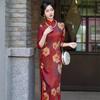 High-end Seven-quarter Sleeve Cheongsam 1011 New Autumn Retro Improved New Chinese Style Dress Femininity Long