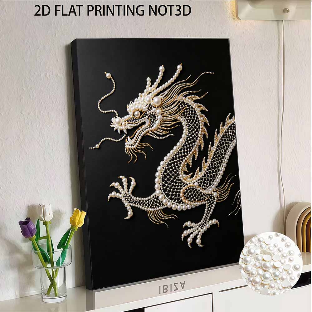5D DIY Pearl Diamond Painting Kit Majestic Dragon Full Drill Embroidery Mosaic Art Home Wall Decor Gift
