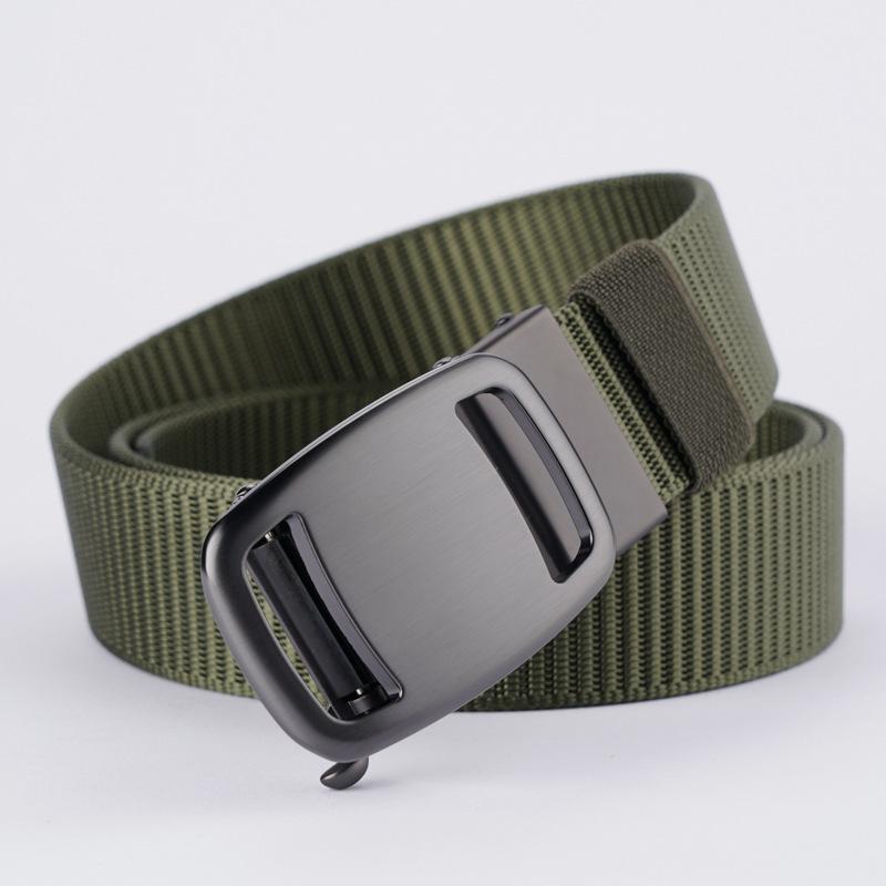 

Повседневный ремень из холста с пряжкой без утолщенных простых зубцов для рабочего места, дышащий нейлоновый ремень для мужчин, для отдыха на открытом воздухе 130cm