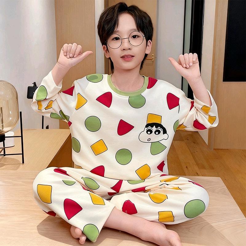 2026 Autumn Two-Piece Pajama Set for Boys - Long Sleeve & Pants