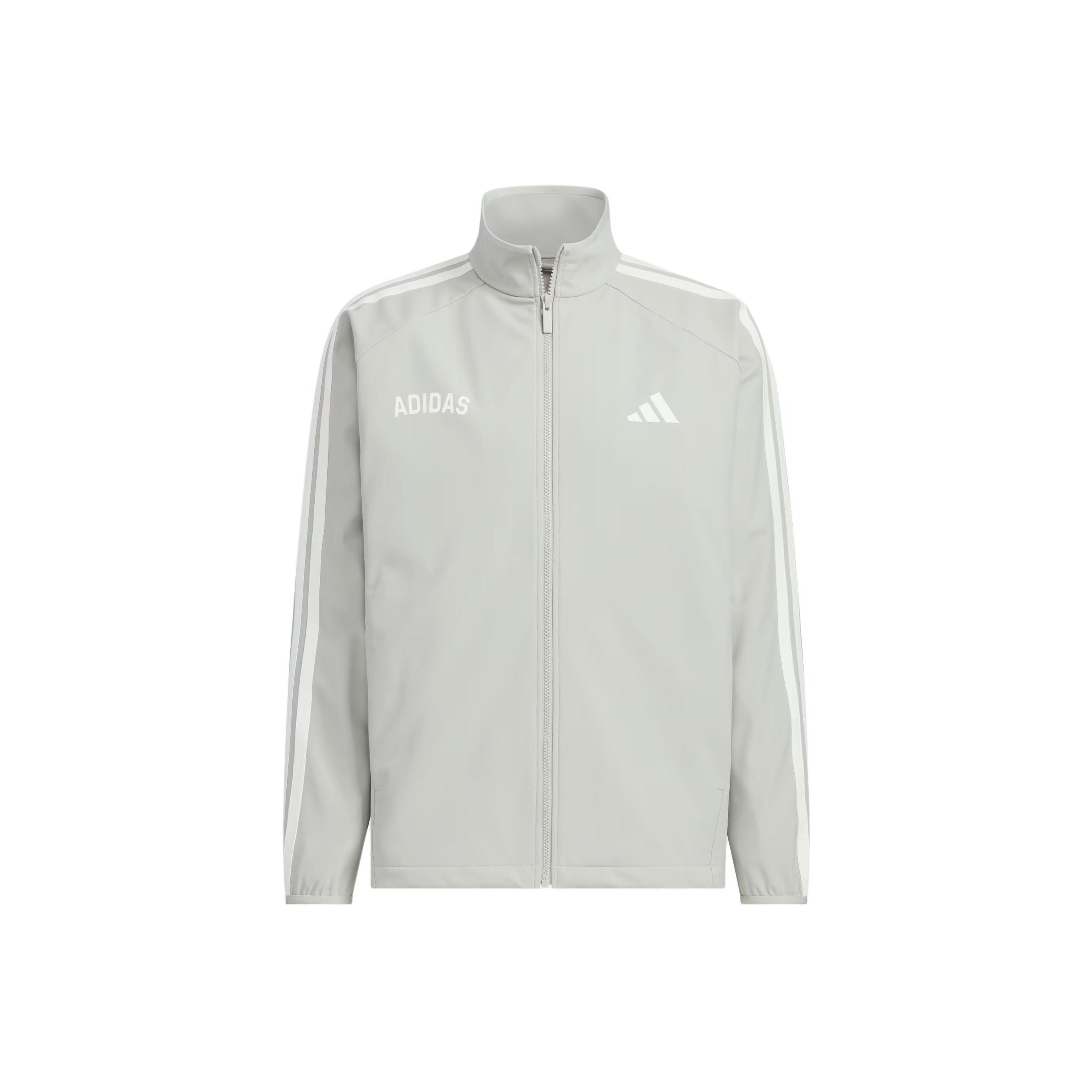 

Adidas Куртка Track FW25 Modern Bonded Top с несколькими карманами, вязаная в полоску, свободного кроя, на молнии, с длинными рукавами, мужская куртка KC2846 S