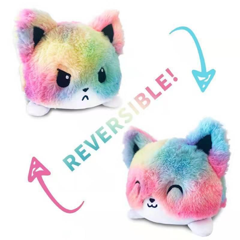 

Плюшева іграшка Flip Cat, приємна іграшка Reversible Mood, плюшева іграшка Moody, мила двостороння плюшева іграшка, подарунки для немовлят, дітей, дівчаток, хлопчиків 20*15*15cm,1Pcs різнокольоровий