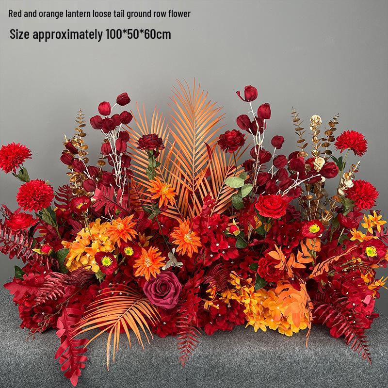 2025 Wedding Floral Decoration: Engagement Banquet Scene, Road/Stage Floral Rows, Arch Flowers, Artificial Background Simulation, Floral Art.